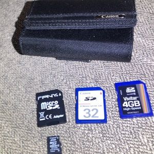 Canon Powershot ELPH135 camera case/memory cards